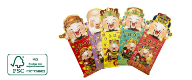 Fu Lu Shou Deities 5in1 Red Packet (with cover pouch) (100pkt @ 6pcs/box)